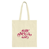 Best Mom Ever Tote Bag, Mother's Day Gift Idea, Shopping Bag, Everyday Tote Bag, Mom Birthday Gift, Gift for Mom, Cute Pink Text Design - Tawshia